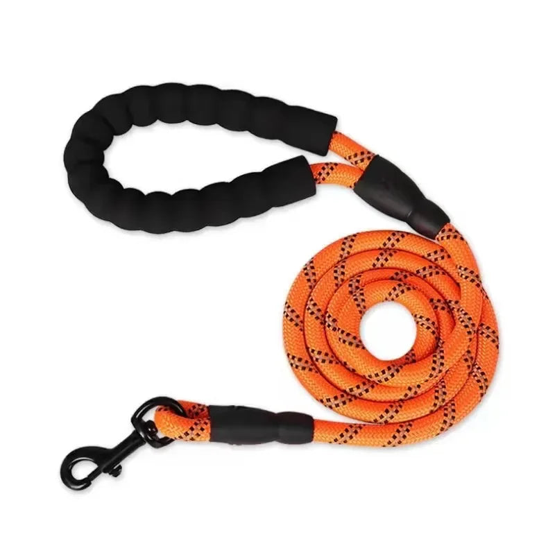 Heavy Duty Reflective Dog Leash for Large Medium Small Dogs -  Nylon Pet Leash with Shock-Absorbent Padded Handle for Pullers - Lead for Golden Retriever, Lab, Pitbull