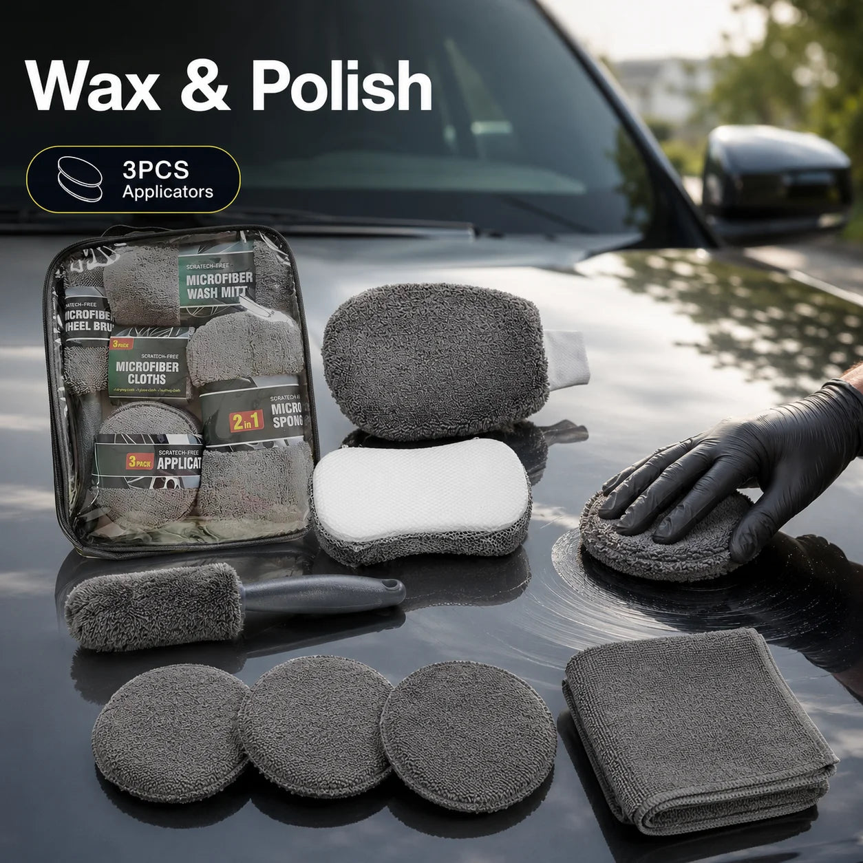 Premium Scratch-Free Microfiber Car Wash & Detailing Kit