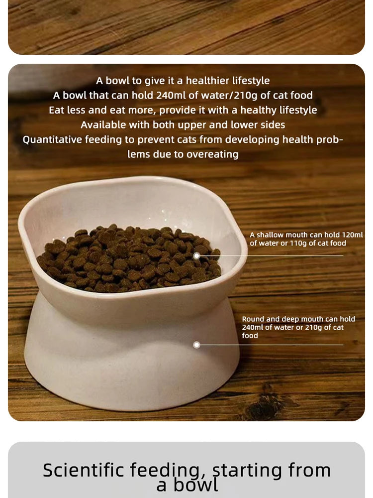Elevated Anti-Vomiting Reversible Cat Bowl