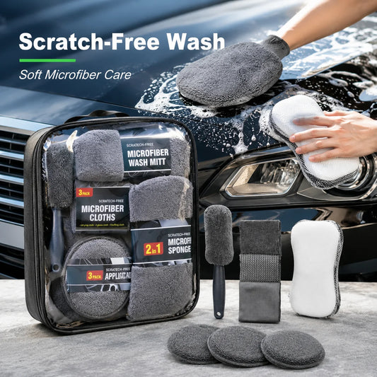 Premium Scratch-Free Microfiber Car Wash & Detailing Kit
