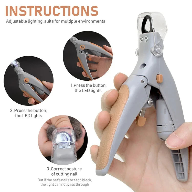 Professional LED Pet Nail Clippers & Claw Trimmer