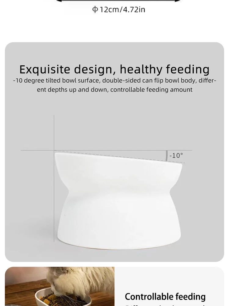 Elevated Anti-Vomiting Reversible Cat Bowl