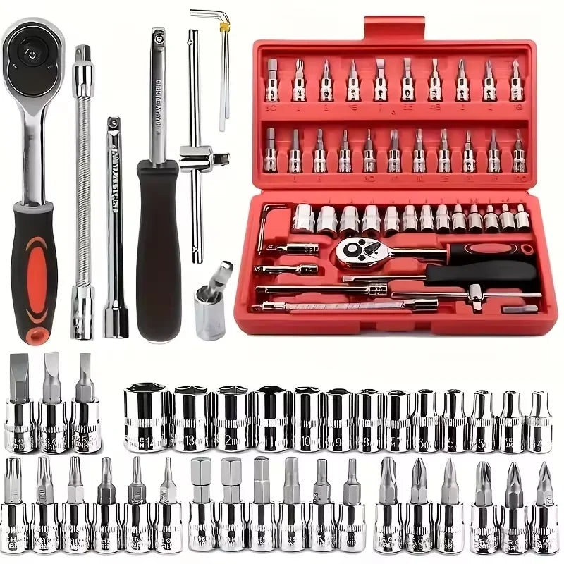 46-Piece Auto & Home Repair Tool Kit with Case