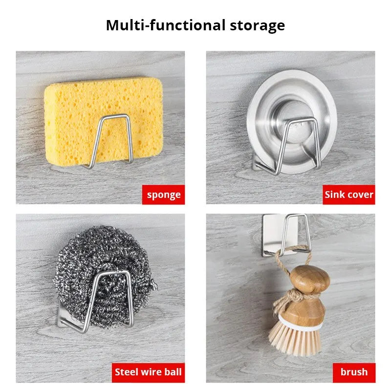 Premium Stainless Steel Sink Sponge Holder Rack