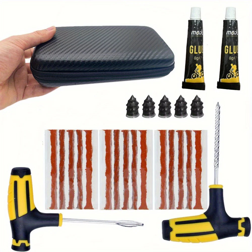 Tire Plug Kit - Heavy Duty Flat Tire Repair Kit for Car, Truck, RV & Motorcycle