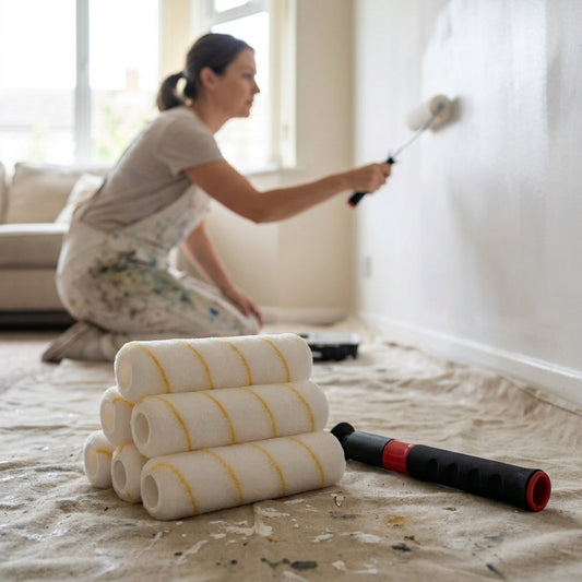 4-Piece Microfiber Paint Roller & Handle Set